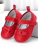Cute Walk by Babyhug Booties with Velcro Closure & Bow Applique -  Red