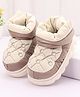 Oh! Pair Slip On Winter Shoes with Embroidery Detailing  -  Brown