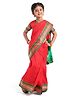 Bhartiya Paridhan Silk Saree With Half Sleeves Blouse with Zari Embroidery - Red