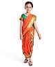 Bhartiya Paridhan Silk Nauvari Saree with Half Sleeves Zari Blouse - Orange