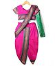 Bhartiya Paridhan Silk Nauvari Saree with Half Sleeves Zari Blouse - Pink