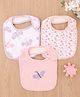 Babyhug Cotton Bibs Flower & Butterfly Embroidery Set of 3 - Pink & White