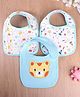 Babyhug Cotton Bibs Tree Embroidery Set of 3 - Blue & White