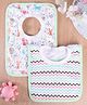 Babyhug Cotton Pullover Bibs Dino Print Set of 2 - Pink & White