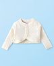 Babyhug Knitted Full Sleeves Solid Colour Shrug - Off White