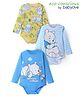 Babyoye Disney Interlock Knit Full Sleeves Onesies with Winnie The Pooh Graphics Pack of 3 - Blue & Green