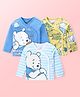 Babyoye Disney Full Sleeves Front Open Jhablas with Winnie The Pooh Print Pack of 3 - Multicolor