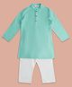 Indus Route by Pantaloons Full Sleeves Solid Kurta Pyjama Set - Mint