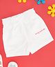Pantaloons Baby Vacay Mode Text Embroidered Shorts - White