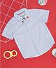 Pantaloons Baby Half Sleeves Solid Shirt With Attached Bow - Blue