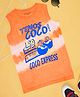 Pantaloons Junior Sleeveless Coco Express Text Printed Ombre Tee - Tangerine Orange