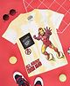 Pantaloons Junior Marvel Avengers Featuring Half Sleeves Iron Man Character Printed Tie Dye Tee - Bright White
