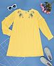 YU by Pantaloons Full Sleeves Floral Embroidered Dress - Yellow