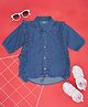 YU by Pantaloons Half Sleeves Frill Design With Front Knot Detailing Top - Navy Blue
