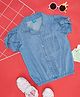 YU by Pantaloons Half Sleeves Mild Washed Top - Blue