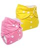 Sparkle Joy Free Size Reusable Cloth Diaper Without Insert Pack Of 2 - Pink & Yellow