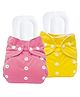 Sparkle Joy Free Size Reusable Cloth Diaper With Insert Pack Of 2 - Pink & Yellow