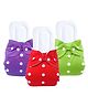 Sparkle Joy Free Size Reusable Cloth Diaper With Insert Pack Of 3- Multicolor