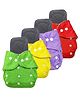 Sparkle Joy Free Size Reusable Cloth Diaper With Insert Pack Of 4 - Multicolor