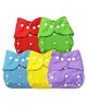 Sparkle Joy Free Size Reusable Cloth Diaper Without Insert Pack Of 5 - Multicolor