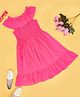 YU by Pantaloons  Off Shoulder Solid Pleated Dress - Pink