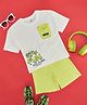 YU by Pantaloons Cotton Half Sleeves Extra Fun Text Printed Tee With Coordinating Shorts Set - Off White