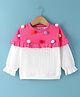 Kookie Kids Full Sleeves Winter Top with Beads Applique - Pink & White