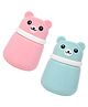 the Little Lookers Portable Baby Skin Care Baby Powder Puff With Box Holder Container for New Born and Kids for Baby Face and Body (Panda-pink & Blue)