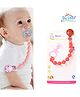 THE LITTLE LOOKERS Silicone Pacifier Clip for Baby Boys and Girls, One Piece Pacifier Clips, Wooden Soother Clips Design, Fits Most Pacifiers and Teething Toys - Red