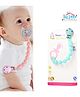 THE LITTLE LOOKERS Silicone Pacifier Clip for Baby Boys and Girls, One Piece Pacifier Clips, Wooden Soother Clips Design, Fits Most Pacifiers and Teething Toys - Blue