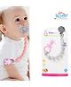 THE LITTLE LOOKERS Silicone Pacifier Clip for Baby Boys and Girls, One Piece Pacifier Clips, Wooden Soother Clips Design, Fits Most Pacifiers and Teething Toys - Grey