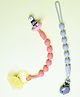 THE LITTLE LOOKERS Silicone Pacifier Clip for Baby Boys and Girls, One Piece Pacifier Clips, Wooden Soother Clips Design, Fits Most Pacifiers and Teething Toys - Grey & Pink