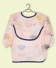 The Little Lookers Baby Bibs with Pocket I Long Sleeved Bib for Toddlers, Kids I Washable, Lightweight & Waterproof, Bibs for 6-24 Months Baby - Print May Very (Peach)