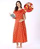 Bella Mama Cotton Knit Half Sleeves Nursing Nighty Floral Print - Pink