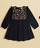 Cherry Crumble By Nitt Hyman Full Sleeve Floral Embroidered Dress  - Black