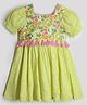 Cherry Crumble By Nitt Hyman Half Sleeves Floral  Embroidered & Printed Dress -  Yellow