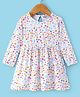 Ben Benny 100% Cotton Interlock Knit Full Sleeves Frock with Floral  Print - White