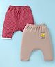 Ben Benny 100% Cotton Interlock Knit  Ultra Comfort Diaper Legging with Polka Dots Print Pack of 2 - Red & Brown