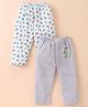 Ben Benny 100% Cotton Interlock Knit Full length Legging with Dino Print Pack of 2 - White & Grey