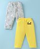 Ben Benny 100% Cotton Interlock Knit Full length Legging with Mouse  Print Pack of 2 - Grey & Yellow