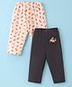 Ben Benny 100% Cotton Interlock Knit Full length Legging with Animal Print Pack of 2 - Peach  & Black