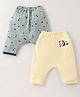 Ben Benny 100% Cotton Knit Full Length Diaper Leggings With Panda Print Pack Of 2 - Cream & Mint