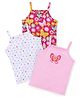 Babyhug 100% Cotton Sleeveless Slips Floral & Butterfly Print Pack of 3 - White & Pink