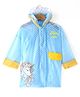 Babyhug Full Sleeves Below Knee Length Hooded Raincoat with Unicorn Print - Sea Blue
