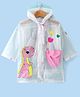 Babyhug Full Sleeves Below Knee Length Hooded Raincoat Dino Print - Pink