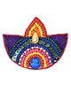 Aye Candy Sequin & Beads Embellished Diya Detailed Alligator Clip -Yellow Orange Blue