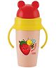 Adore MikeyStainless Steel Straw Sipper with Twin Handle and Spill Proof Lid 360ml- Red