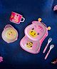 The Bamboo Co Bamboo Kids/Baby Feeding/Dinner Set of 5- Pink Giraffe