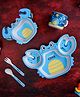 The Bamboo Co Bamboo Kids/Baby Feeding/Dinner Set of 5- Blue Water Crab