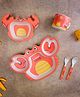 The Bamboo Co Bamboo Kids/Baby Feeding/Dinner Set of 5- Orange Ocean Crab